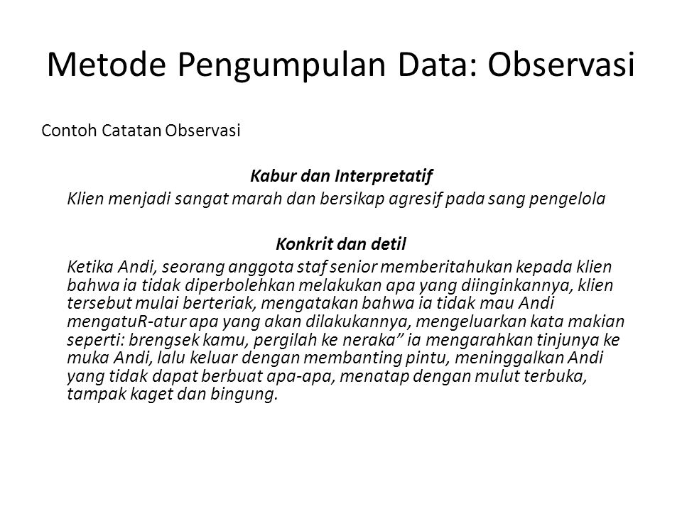 Contoh Metode Pengumpulan Data Dalam Skripsi